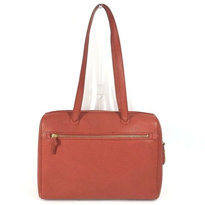 Chanel Shoulder Bag Leather Orange