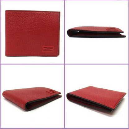 Fendi Bifold Compact Wallet Leather Red — view 5
