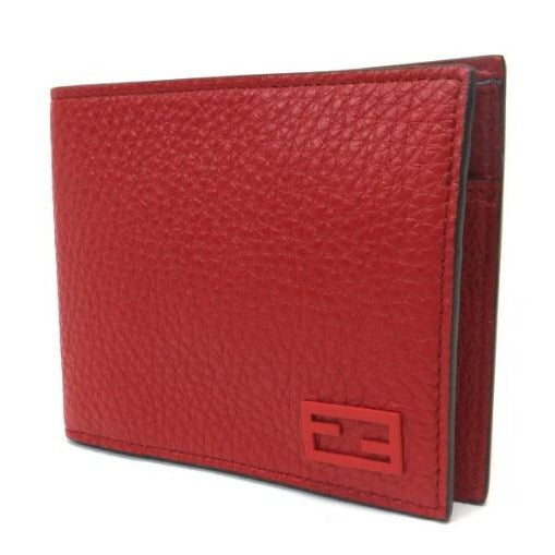 Fendi Bifold Compact Wallet Leather Red