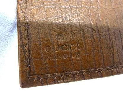 Gucci 112524 0959 Bamboo GG Pattern GG Canvas And Leather Bifold Wallet Brown
