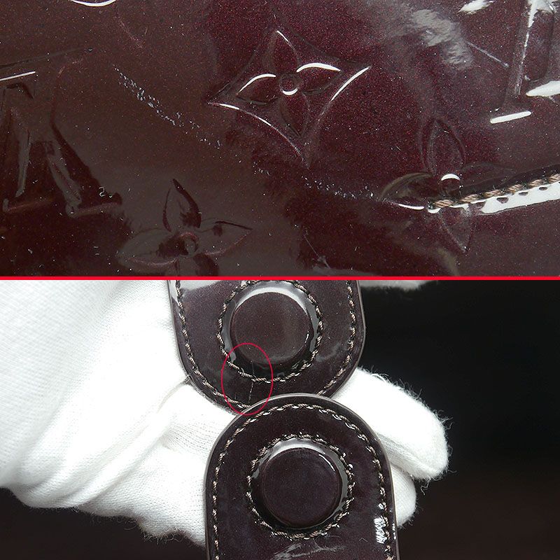 Louis Vuitton LV Long Beach MM M90475 Vernis Amarante Tote Bag A4 Size