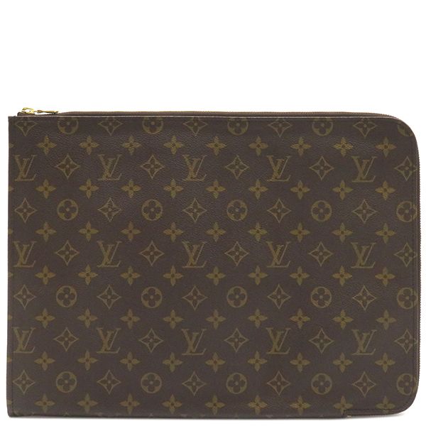 Louis Vuitton Clutch Bag Poche Documents Monogram Canvas Monogram Gold Hardware