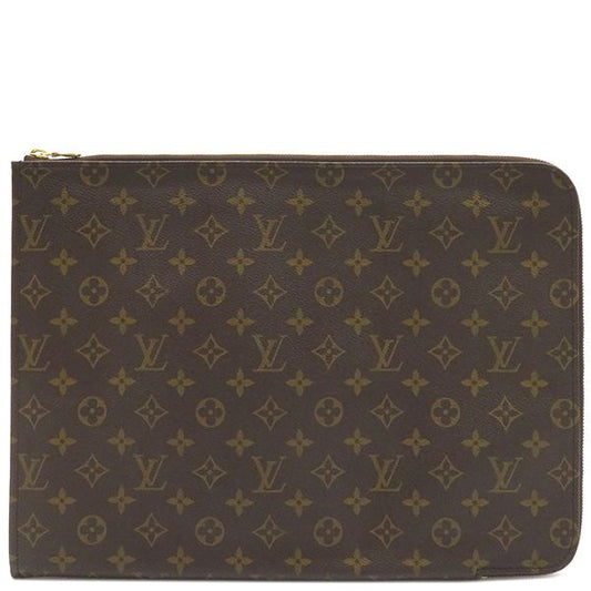 Louis Vuitton Clutch Bag Poche Documents Monogram Canvas Monogram Gold Hardware
