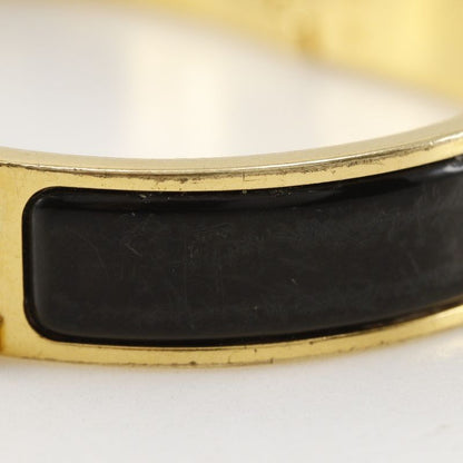 Hermes Click H Gold Plated Black Ladies 34.3g Bangle