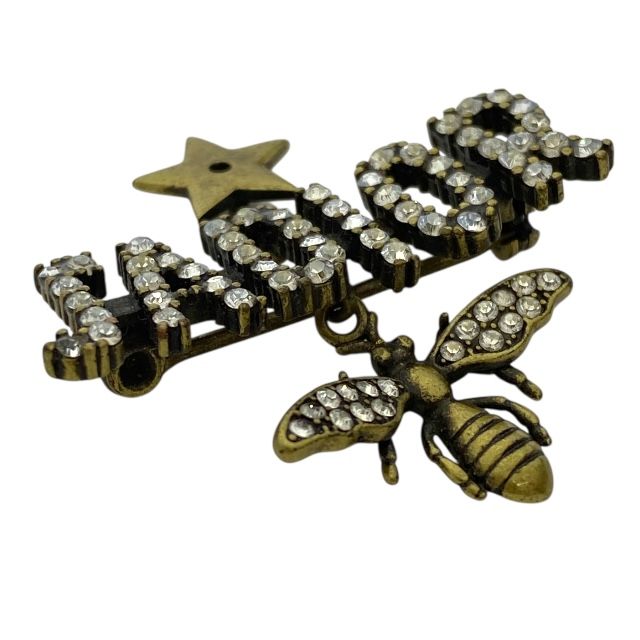 Dior Jadior Brooch Pin Brooch Bee Logo Accessories Rhinestone Gold Christian