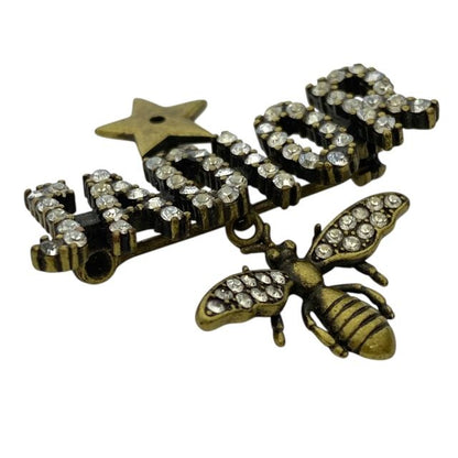 Dior Jadior Brooch Pin Brooch Bee Logo Accessories Rhinestone Gold Christian
