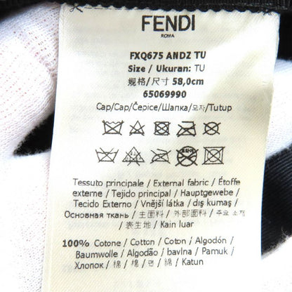 Fendi Fxq675 Cotton Logo Floral Rose Embroidery Baseball Cap Hat Cap Beige