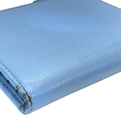 Prada 1ml024 Wallet Fold Wallet Compact Wallet Logo Leather Light Blue