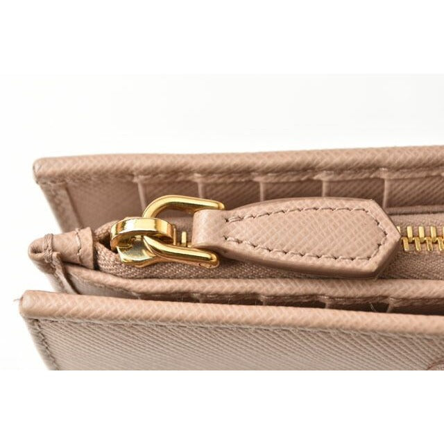 Prada Wallet Fold 1 Ml009 Saffiano Leather Cipria Beige — view 5