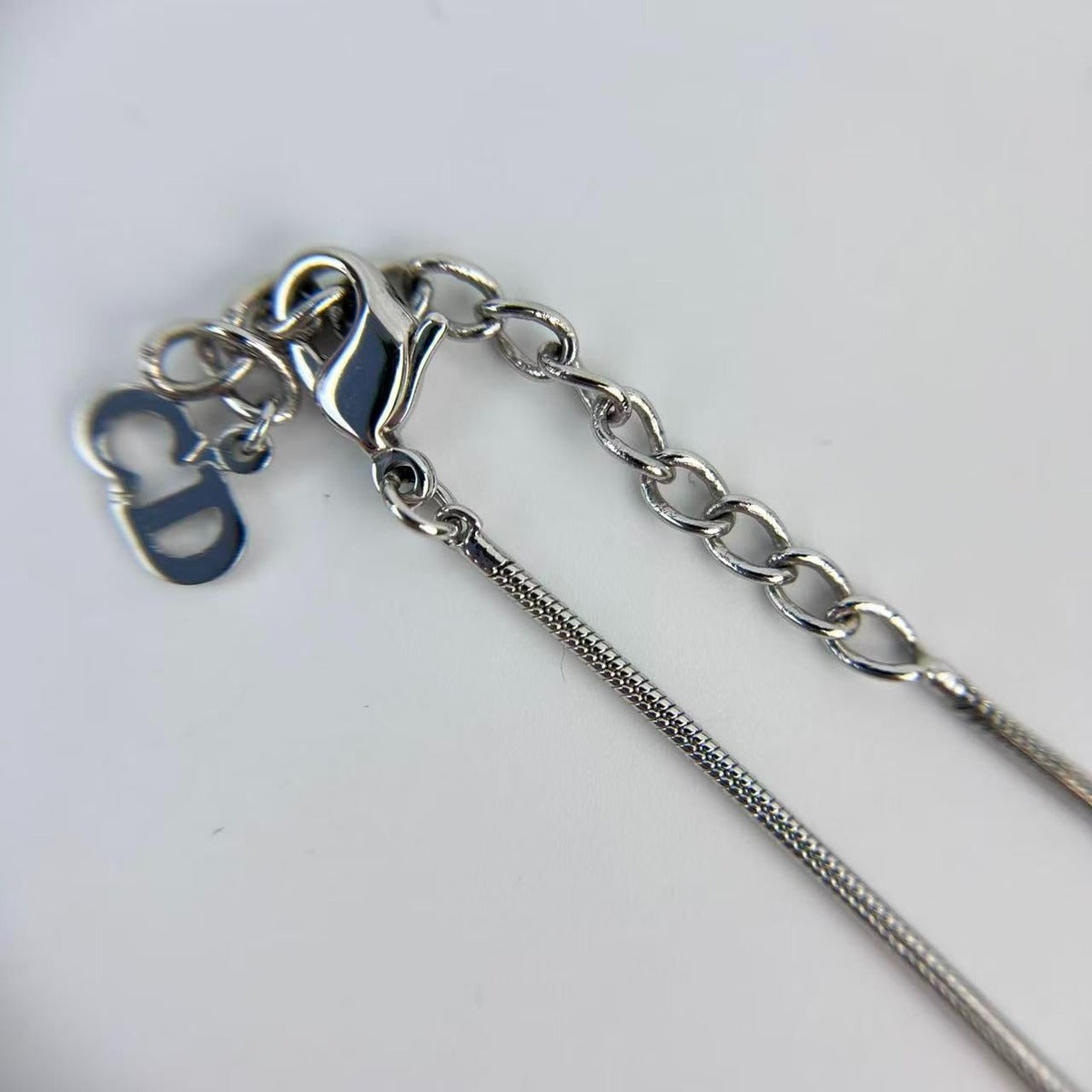 Dior D Logo Necklace Pendant Silver Vintage — view 8
