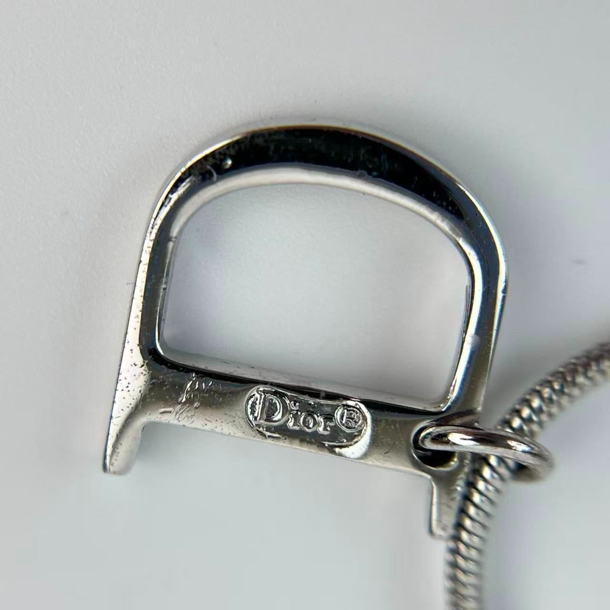 Dior D Logo Necklace Pendant Silver Vintage — view 10