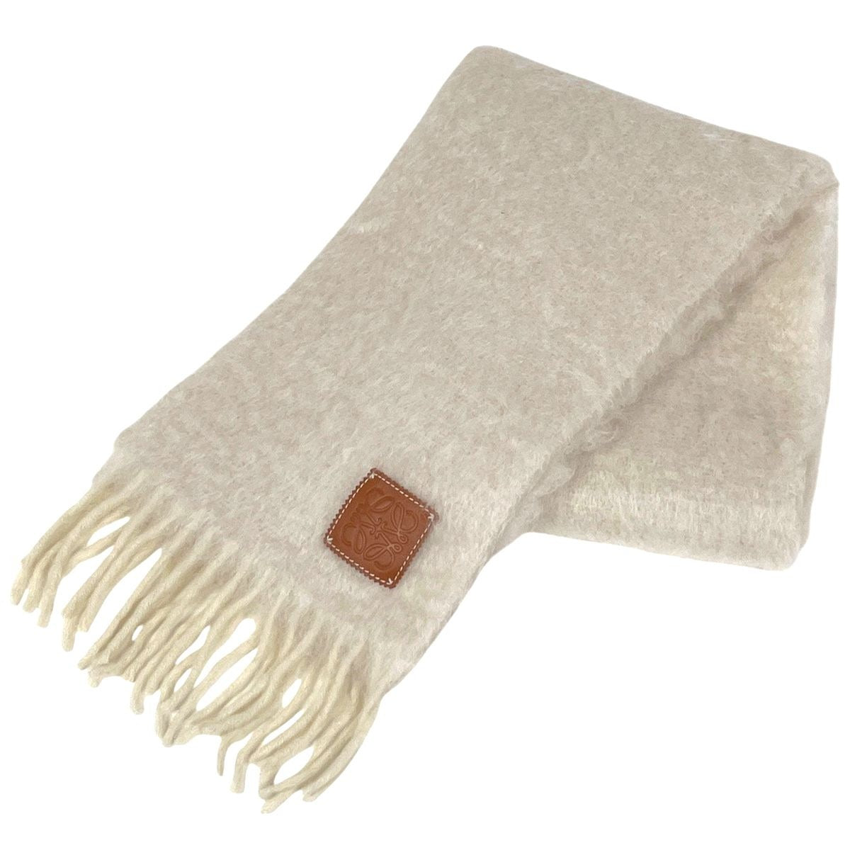 Loewe Logogram Muffler Ivory Scarf