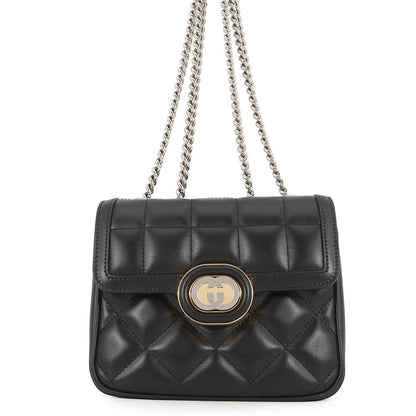 Gucci Shoulder Bag Deco Mini Chain Bag Leather 2-Way Black