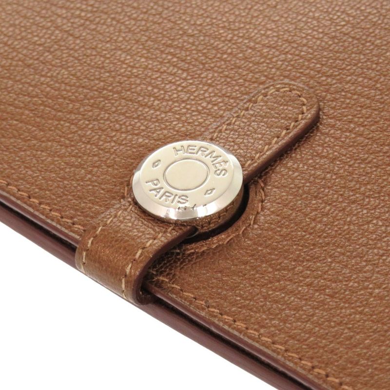 Hermes Dogon GM Midosuji Limited Chevre Bronze Silver Hardware □K Engraved Long