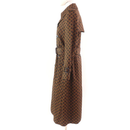 Celine 2m398267m 100% Cotton Triomphe Pattern Trench Coat Brown 40 With Hanger