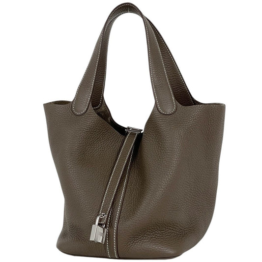 Hermes Picotin Lock MM Mini Bag Taurillon Clemence Etoupe