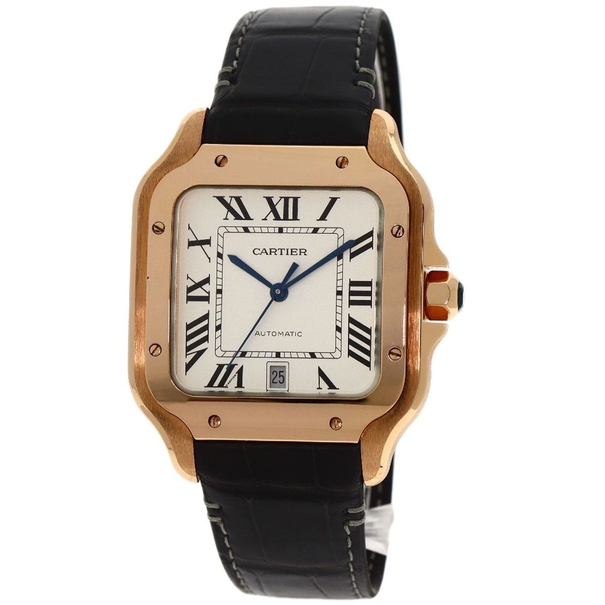 Cartier Santos de Cartier LM Watch 18K Pink Gold Leather