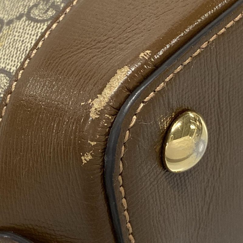 Gucci Handbag Horsebit 1955 Medium Top Handle Bag 620850 Dark Brown Beige And