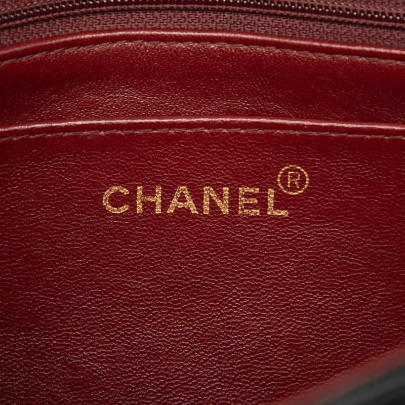 Chanel Diana Matelasse 23 Coco Mark Chain Shoulder Bag Black Lambskin Women