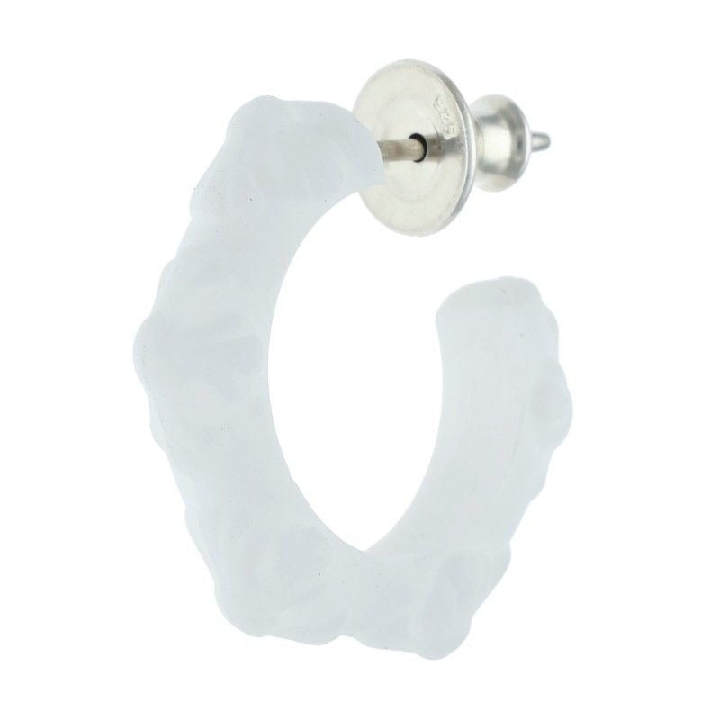 Chrome Hearts Rubber Hoop Cross Sml Band Silicone Earrings White