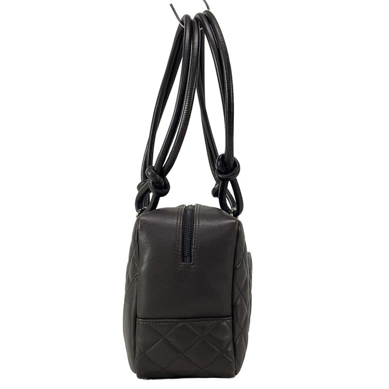 Chanel Shoulder Bag Cambon Line Bow Ring Bag A25171 Dark Brown Leather Lambskin