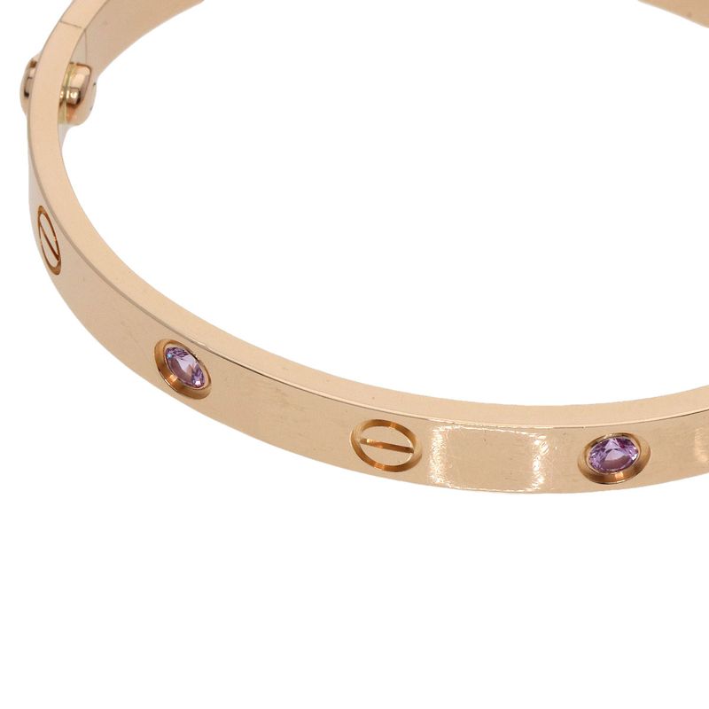 Cartier Love Bracelet With Pink Sapphire Driver #16 Bracelet 18K Pink Gold