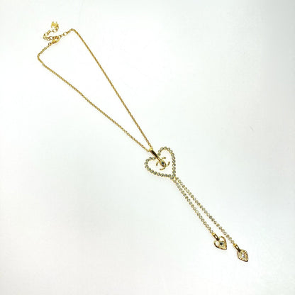 Chanel Cocomark Heart Necklace L23c Gold GP Rhinestone