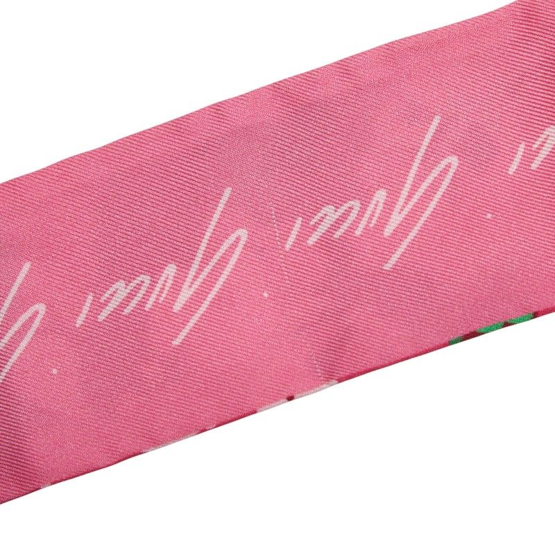 Gucci X Ken Scott Botanical Print Neck Bow 652727 Pink Multicolor Silk Women's