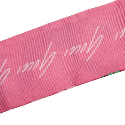 Gucci X Ken Scott Botanical Print Neck Bow 652727 Pink Multicolor Silk Women's