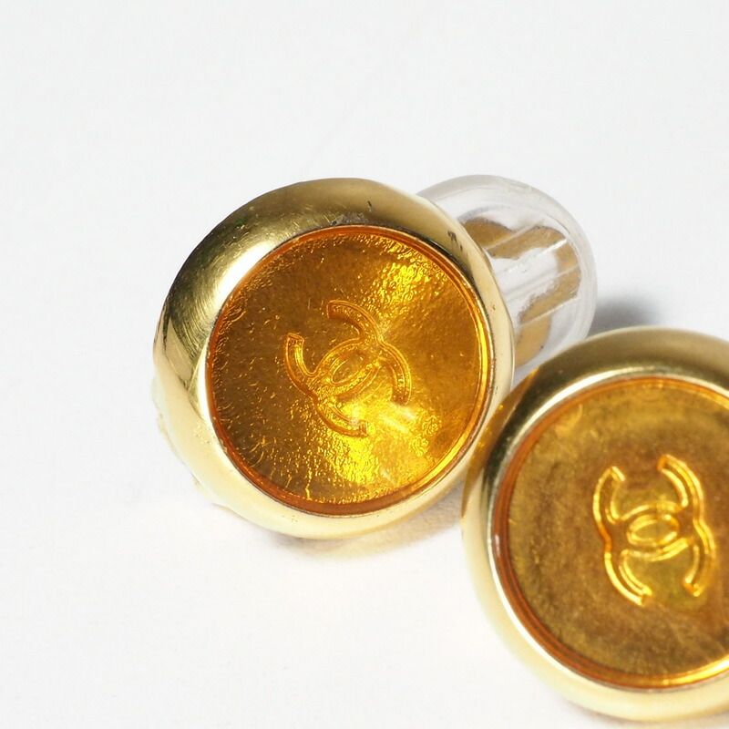 Chanel Vintage Earring 99A Coco Mark CC Logo Binaural 90s Made In France