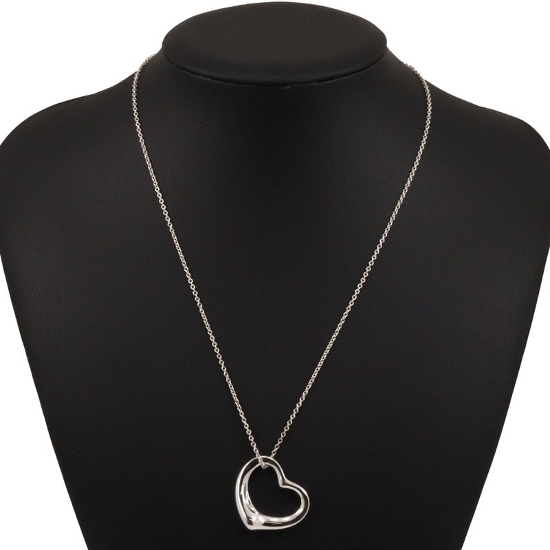 Tiffany & Co Open Heart Large Elsa Peretti 925 Silver Ladies 9.6g Necklace