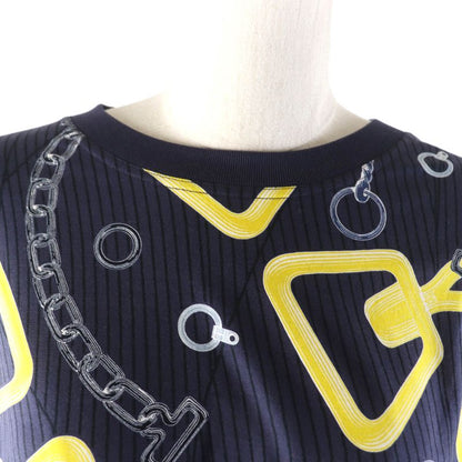 Hermes 2024 4h4641dh Kaleidoscope Effect Short Sleeve T-shirt Navy Yellow 40