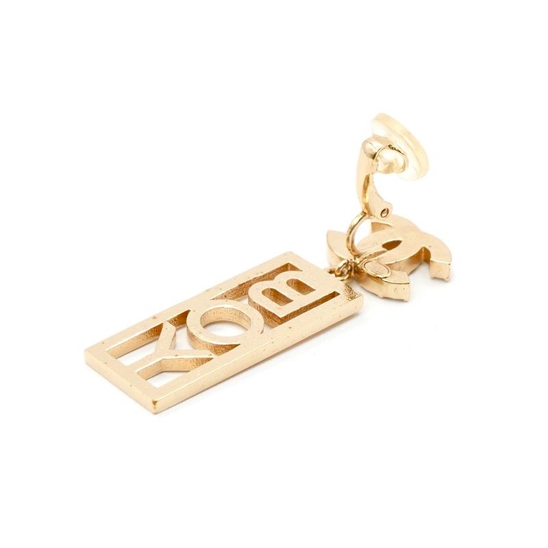 Chanel Earrings Earring Gold Coco Mark BOY Rhinestone