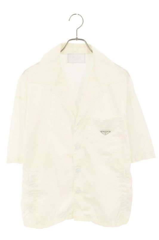 Prada Sc449 Re-nylon Triangle Plate Short Sleeve Shirt Men's L