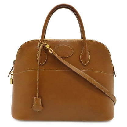 Hermes Bolide 35 2-Way Shoulder Bag Courchevel Brown Gold