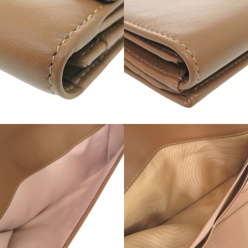 Bulgari Colore Trifold Long Wallet W Hook 33385 Long Leather Brown 1242 Bvlgari