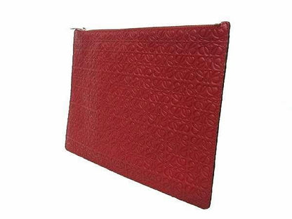 Loewe Repeat Anagram Leather Clutch Bag Second Bag Red And Blue Au5558