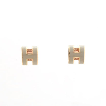 Hermes Pop Ash Mini Earrings PG Pink Gold X Marron Glace With Box Rose Gold Pop