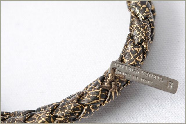 Bottega Veneta Bracelet Bangle Bottega Veneta Intrecciato Calf Oro Black 113546