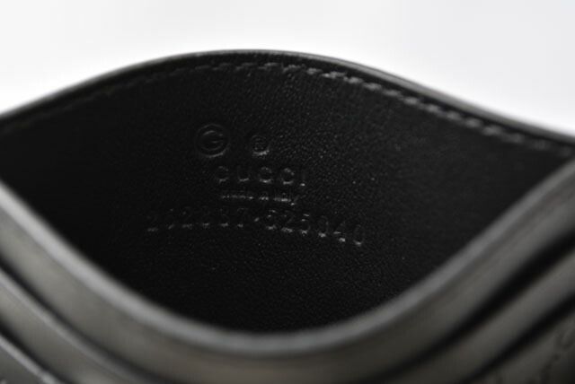 Gucci Card Case Business Card Holder Gucci Micro Guccissima Leather Black