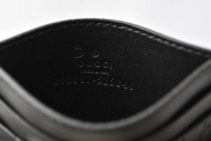 Gucci Card Case Business Card Holder Gucci Micro Guccissima Leather Black