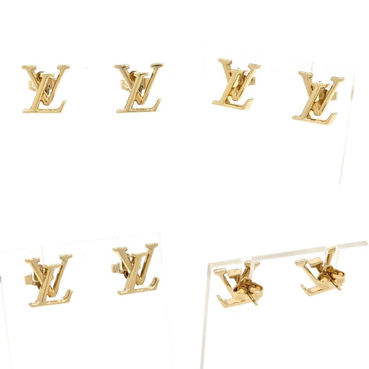 Louis Vuitton Earrings LV Iconic Initial Gold Color Metal