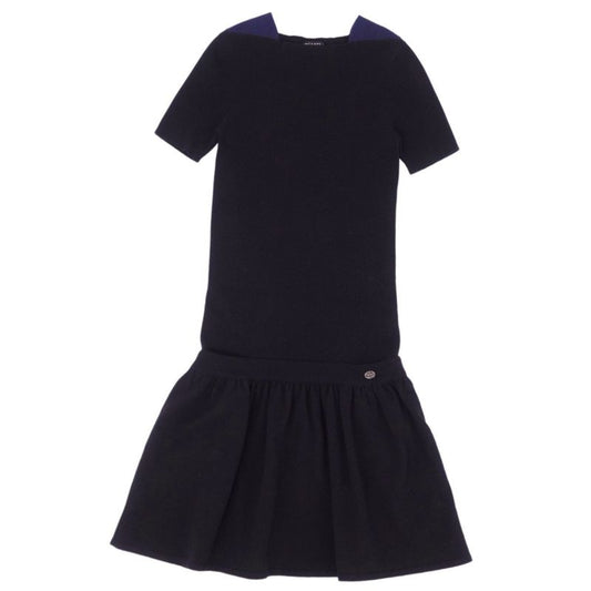 Chanel Knit Dress Short Sleeves Short Sleeves Coco Mark Wool Cashmere Tops