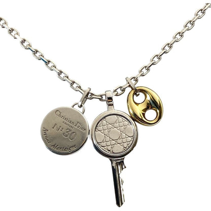 Dior Homme Montane Medallion Logo Necklace Silver Gold Stainless Steel