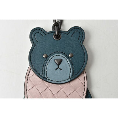 Bottega Veneta Key Ring Holder Bag Charm Bear Rose Blue — view 2