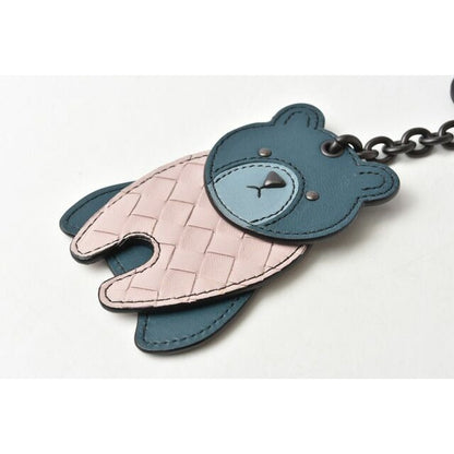 Bottega Veneta Key Ring Holder Bag Charm Bear Rose Blue — view 3