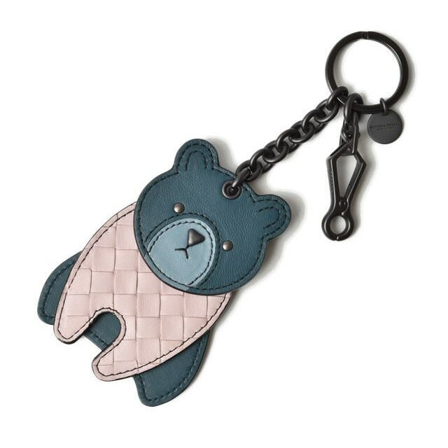 Bottega Veneta Key Ring Holder Bag Charm Bear Rose Blue