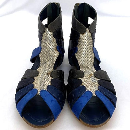 Christian Dior Gurkha Sandals Silver Blue Navy