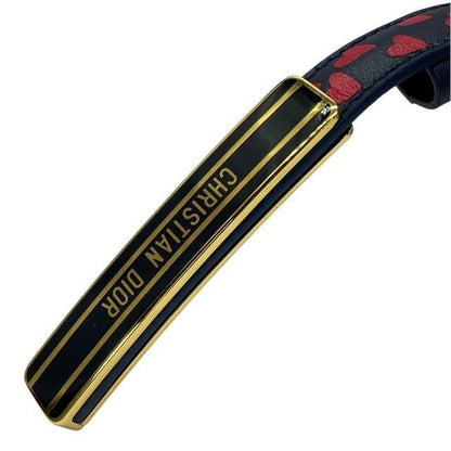 Christian DIOR I LOVE Paris Belt Accessories Heart Pattern Logo Total Leather