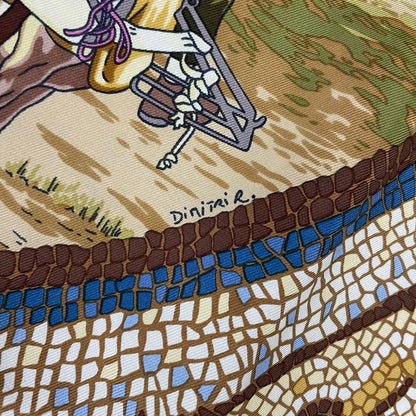Hermes Scarf Silk Carre 90 Under the Cedar Sous le Cedre Yellow — view 9
